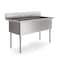 Koolmore 60 in. Three Compartment Commercial Sink, Bowl Size 18x24x14 in 18-Gauge Stainless-Steel KM-SC182414-N3 - alternate 9