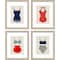 Homeroots Set Of Four Red White And Blue Swimsuits Framed Print Wall Art, 4PK 416378 - alternate 1