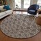 Homeroots 8' Ivory Taupe And Beige Round Floral Washable Indoor Outdoor Area Rug 582280 - alternate 9