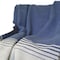 Homeroots Blue and Gray Woven Microfiber Striped Throw Blanket with Fringe 534361 - alternate 5