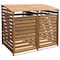 Hanover Wooden Trash and Recyclables Bin Storage Shed with Dual Front Doors and Hinged Top Lids in Brown HANWS0103-BRN - alternate 1