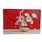 Homeroots 24" Gold Red And White Solid Wood and Acrylic Silent Daisies Floral Wall Clock 626574 - alternate 7