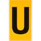 Brady Outdoor Vinyl 6 in Black on Yellow Letters U Card 1570-U - alternate 1