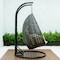 Leisuremod Charcoal Wicker Hanging 2 person Egg Swing Chair with Beige Cushions ESCCH-57BG - alternate 10