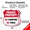 Signmission Private Property Shield Sign No Camping, 12 inch X 12 inch, Plastic Sign, 2PK SHI-P-2PACK-12-441 - alternate 5