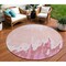Homeroots 8' Blush And Pink Round Abstract Washable Indoor Outdoor Area Rug 613622 - alternate 1
