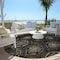 Homeroots 8' Black Gray And Brown Round Medallion Washable Indoor Outdoor Area Rug 587694 - alternate 7