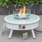 Leisuremod Walbrooke Outdoor Patio Aluminum Round Slats Design Fire Pit Side Table, Lid & Fire Glass, White WWS-29-GL - alternate 10