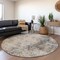 Homeroots 8' Ivory Blue And Copper Round Abstract Washable Indoor Outdoor Area Rug 605845 - alternate 7