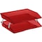 Acrimet Facility 2 Tier Letter Tray Side Load Letter Size Desktop File Organizer Plastic Clear Red 253.7 - alternate 1