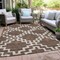 Homeroots 10' X 14' Brown And Ivory Geometric Washable Indoor Outdoor Area Rug 593761 - alternate 9