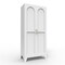 Homeroots 61in White Stainless Steel Pantry Or Storage Closet With Arched Panel Doors 683402 - alternate 1