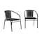 Flash Furniture Lila  Black Rattan Indoor-Outdoor Restaurant Stack Chair, PK2 2-TLH-037-BK-GG - alternate 1