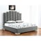 Homeroots Queen Grey Upholstered Vertical Channel Velvet Bed with USB 486081 - alternate 5