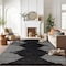 World Rug Gallery Bohemian Stripe Stain Resistant Area Rug 4 ft x 6 ft Black 385BLACK4X6 - alternate 1