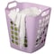 Basicwise Flexible Plastic Laundry Basket - Square Storage Hamper with Side Handles for Easy Carrying QI003857.L.PUR - alternate 1