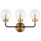 Jonathan Y Caleb 22" 3-Light Contemporary Transitional Iron/Glass LED Vanity Light, Brass Gold/Black JYL9011A - alternate 9