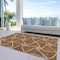 Homeroots 5' X 8' Orange And Ivory Geometric Washable Indoor Outdoor Area Rug 612894 - alternate 9