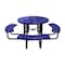 Leisure Craft 46" Round Picnic Table, Perforated Metal, Portable, Navy T46ROP-PERF-NAVY - alternate 1