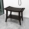 Homeroots 24" Dark Brown Freestanding Teak Shower Bench With Shelf And Handles 376681 - alternate 7