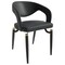 Leisuremod Entice Modern Leather Dining Chair with Iron Legs Open-Back Design in Charcoal Black EC60CH - alternate 1