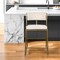 Homeroots 25" Beige And Antiqued Brass Steel Low Back Counter Height Bar Chair 534319 - alternate 1