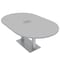 Skutchi Designs Racetrack Conference Table With Power Unit, 48 in W, 84 in L, Grey HAR-RAC-48X84-DOU-U779-ESIL - alternate 1