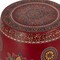 Homeroots 18" Red Iron Hand Painted Floral Round Drum End Table 634883 - alternate 9