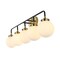 Jonathan Y Caleb 38" 5-Light Contemporary Transitional Iron/Glass LED Vanity Light, Brass Gold/Black/White JYL9555B - alternate 10