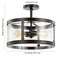 Jonathan Y Herndon 2-Light 15" Iron/Glass Modern LED Flush Mount, Black JYL6701A - alternate 11