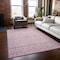 Homeroots 10' X 14' Pink And Ivory Geometric Washable Indoor Outdoor Area Rug 613800 - alternate 9