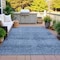 Homeroots 8' X 10' Blue And Ivory Geometric Washable Indoor Outdoor Area Rug 630492 - alternate 7