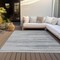 Homeroots 3' X 5' Gray Silver And Blue Striped Washable Indoor Outdoor Area Rug 597247 - alternate 9