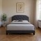 Homeroots Gray Wood And Tufted Linen Queen Bed Frame with Nailhead Trim 286159 - alternate 4
