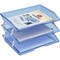 Acrimet Facility 3 Tier Letter Tray Side Load Letter Size Desktop File Organizer Plastic Clear Blue 255.2 - alternate 5