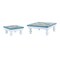 Homeroots Set of Two Blue And White Solid and Manufactured Wood Floral Square Riser Tray 634496 - alternate 3