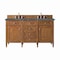 James Martin Vanities Brittany 60'' D Vanity, Saddle Brown w/ Parisien Bleu Silestone Top w/FreePower Wireless Charger 650-V60D-SBR-FPBL - alternate 1