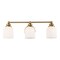 Jonathan Y Lydia 24" 3-Light Farmhouse Cottage Metal LED Vanity Light with Frosted Glass Shades, Brass Gold JYL7551B - alternate 1