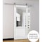 Sartodoors Sturdy Barn Door, Lucia 1533 White Silk with Clear Glass, Silver 6.6FT Rail Hangers Heavy Hardware LUCIA1533BD-S-WS-18 - alternate 7