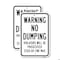 Signmission Warning No Dumping Violators Will Be Prosecuted $5 Aluminum, 18" x 24", A-1824-25023 A-1824-25023 - alternate 1