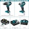 Makita Combination Tool Kit, Battery Included, 5 Ah, 18 V, Lithium-Ion, 2PK XT269T - alternate 4