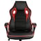 Elama High Back Adjustable Faux Leather Office Chair with Mesh and Fabric in Black and Red Trim ELM-F-004 - alternate 6