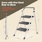 Campior White 3-Step Foldable Stool, Heavy-Duty, 500 lbs Capacity, Anti-Slip, Steel Frame, Space-Saving Design DRIB3STPWH - alternate 14