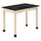 Diversified Spaces Plain Apron Table, Maple, Maple Wood Frame, 60 in W, Black/Maple P7606M36N - alternate 1