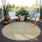 Homeroots 8' Copper Ivory And Olive Green Round Tribal Washable Indoor Outdoor Area Rug 582616 - alternate 7