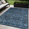 Homeroots 5' X 8' Blue and Black Floral Washable Non Skid Indoor Outdoor Area Rug 564306 - alternate 1