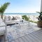 Homeroots 5' X 8' Denim Blue Gray And Ivory Abstract Washable Indoor Outdoor Area Rug 618083 - alternate 9