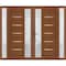 Vdomdoors Front Exterior Prehung Metal-Plastic Double Doors / MANUX 8088 Walnut / 2 Sidelites Exterior WindoW MANUX8088DEXD-WLN-LH-W14+72+14xH80 - alternate 1