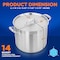 Nutrichef 14 Quart Stock Pot with Lid - Heavy Duty Stainless Steel, Induction Ready, Ergonomic Handles NCSPT14Q - alternate 5