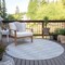 Homeroots 8' Pewter And Silver Round Geometric Washable Indoor Outdoor Area Rug 577087 - alternate 6